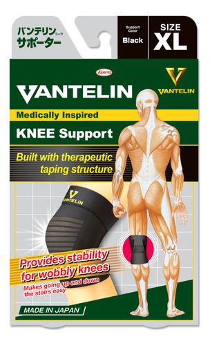 Rodillera Vantelin Talla Xl Taping Incorporado Color Negro