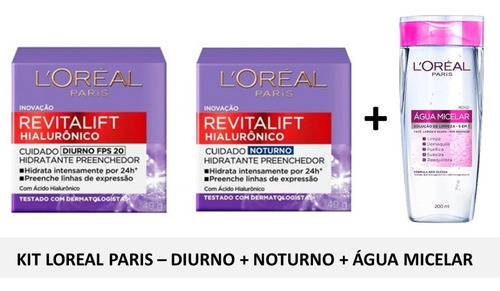 Loreal Paris Kit Diurno+noite+água Micelar By Bella Beauty