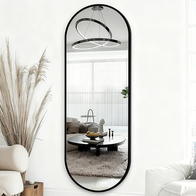 Espejo Cuerpo Completo Espejo De Pared Con Rectangular Pared Comedor Espejo Minimalista Espejos Comedor Negro 110x40cm | Meses sin interés