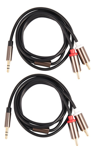 Cable De Audio Line 2x Jack De 3,5 Mm A 2 Rca, Divisor Auxil