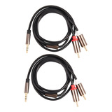 Cable De Audio Line 2x Jack De 3,5 Mm A 2 Rca, Divisor Auxil