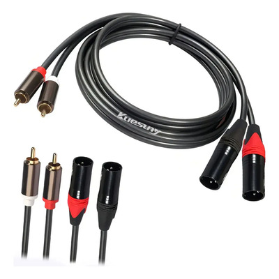 Kuesuny Cable XLR a RCA 1.5m Conectores Chapados Oro Para Micrófono y Amplificador | MercadoLibre