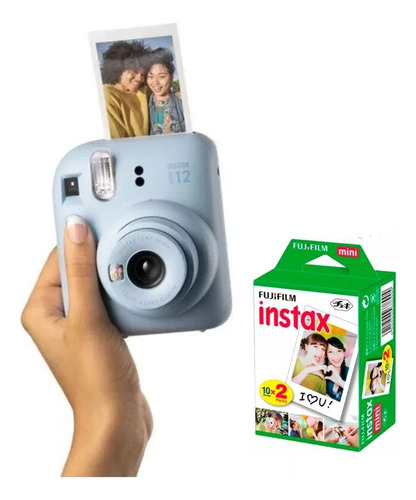 Instax Câmera Fujifilm Mini 12 Cor Azul + 20 Fotos