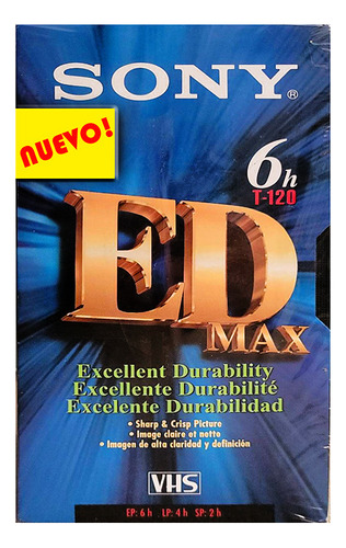 Cassette Vhs Sony Ed Max T-120 6-horas Nuevo