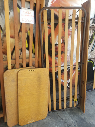 Cama De Madera Con Cucheta , Todo De 1 Plaza, Usado