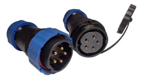 Conector Selado Sd28-5 Ip68 5 Vias 25a Prova Dagua Aviação