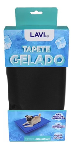 Tapete Gelado Para Cachorro Pet Lavipet 65x50cm M Preto