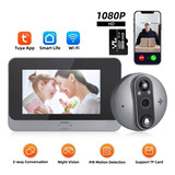 Smart 1080p Wifi Timbre De La Puerta Peephole Cámara 64g