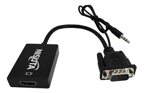 Conversor Vga + Audio 3.5mm A Hdmi 1080p Con Cable Nisuta
