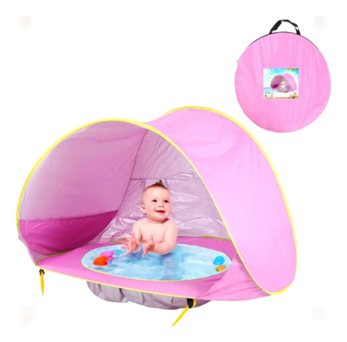 Barraca Praia Desmontável Infantil / Proteção Uv Rosa 50+