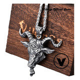 Collar Hombre De Lujo Cabra Lucifer Nórdico Caja Vikings