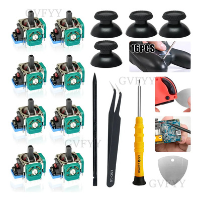 GVFYY - 16pzs Desarmador Joystick Potenciometro Control Para Playstation 5, joystick de Repuesto de 8 Piezas para ps5, Joystick 3D, Tapas Analógicas Compatibles | Envío gratis