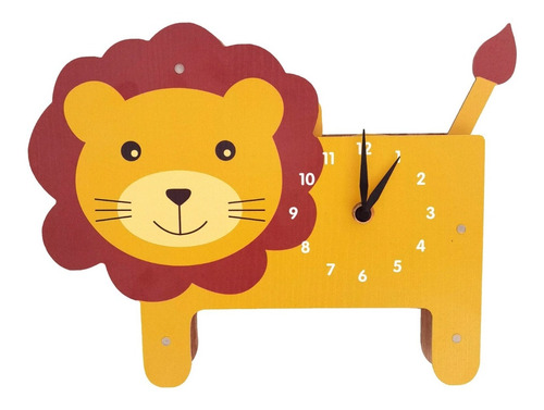 Reloj De León Con Movimiento Péndulo Para Niño O Niña