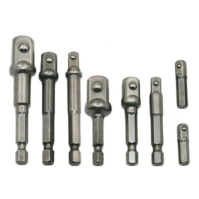 // Juego Adaptadores Enchufes 8 Pzs. Extensión 1/4 3/8 1/2