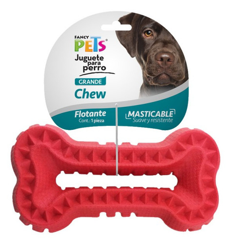 Juguete Masticable Hueso Grande Rojo Perro Morder Fancy Pets