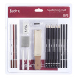 Kit Dibujo 19 Pzas Carboncillo Lapices Bosquejo Arte Pastel