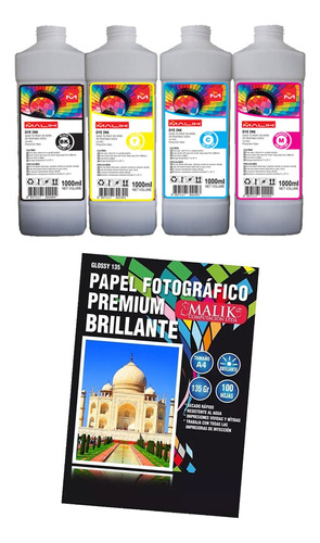 Papel Glossy 135gm 100 Hojas + 4 Litros Para Dcp-t510w