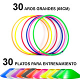 Kit Escolar 30 Aros Ula Reforzado Grande  (65cm) + 30 Conos