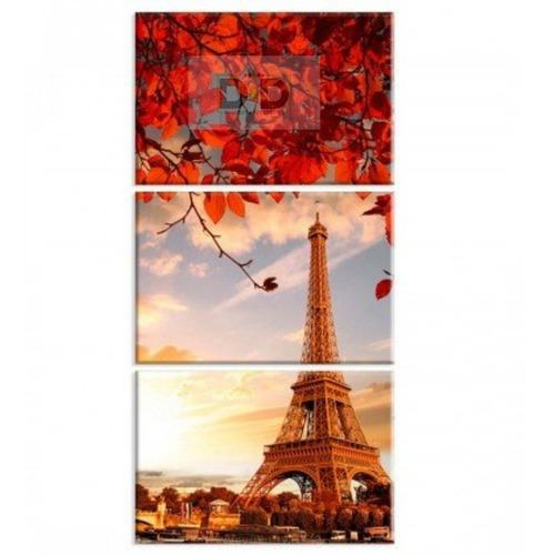 Quadro Decorativo Vertical Torre Eiffel Vermelho Paris 3mm