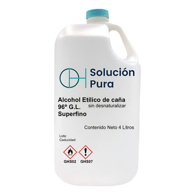Alcohol Etílico Potable 96° Galón 4 Lts De Caña Envío Gratis | MercadoLibre