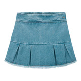 Short-saia Jeans Colegial Infantil Feminino Kukiê Luxo 70748