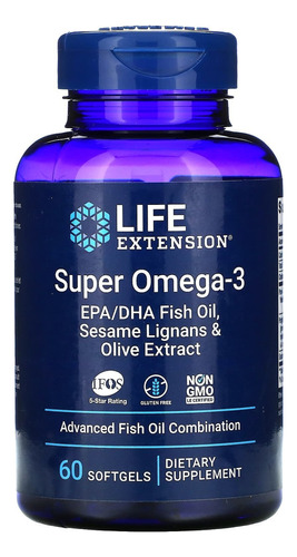 Super Omega 3 (60 Softgels) Selos Ifos E Gmo Life Extension Sabor Caps