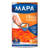 6 Pares De Guantes Mapa Plisse Naranja Talle: S - M - L - Xl