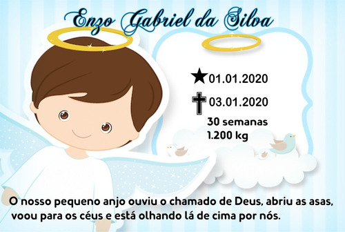Placa Para Túmulo Jazigo Filho Criança Homenagem 20 X 30 Cm
