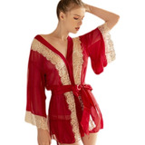 Cómoda Elegante Bata D Baño Camisón Dormir Pijama Mujer D110