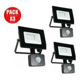 Foco Proyector Led Con Sensor 20w Exterior Pack 3