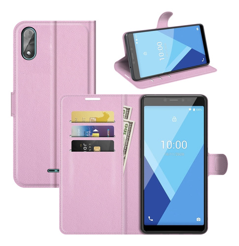 Funda Protectora De Tpu Para Wiko Y51 Litchi Texture Flip