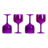 Copas Gin Acrilico 637 Ml - Pack 4 - Morado Traslucido