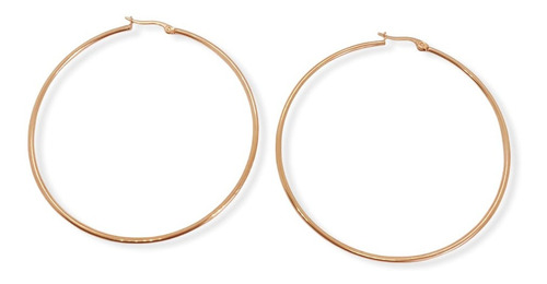 Maxi Argollas Hoop Clasicas 65mm Chapadas Oro 18k Basicas 