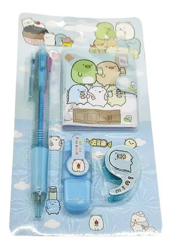 Set De Papeleria Kawaii Plumas Diario Washi Tijeras A Elegir