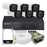 Kit Cftv 6 Câmeras Segurança Infra Hd 720p Dvr 8 Ch Hd 500gb