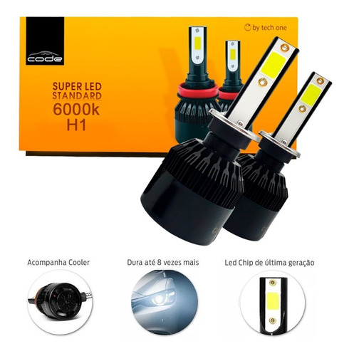 Lâmpada Super Led Code Tech One H1 H3 H7 H8 H11 H27 Hb4 Hb3