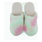 Chinelo De Quarto Pantufa Infantil Tie Dye Pelucia Conforto