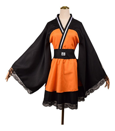Naruto: Shippde Cosplay Damas Kimono Vestidos Disfraz 3pcs .