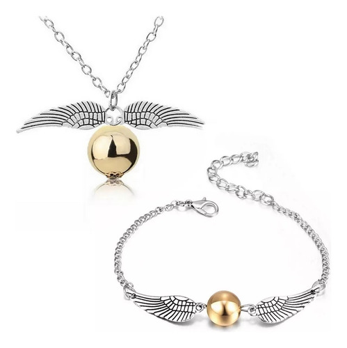 Pulseira E Colar Pomo De Ouro Harry Potter