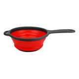 Escorredor Peneira Cabo Alça Silicone Retrátil Vermelho 19cm