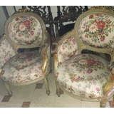 Sillones Luis Xiv Medallon Con Patina Original Antiguo