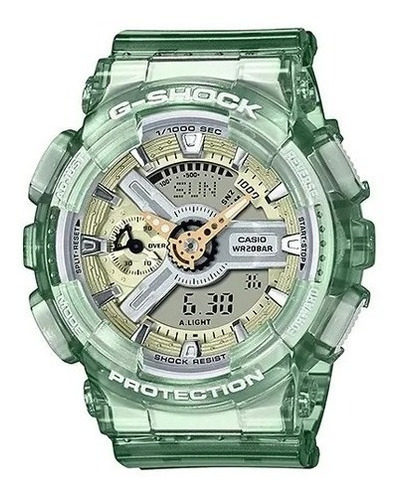 Reloj Casio G Shock Gma-s110gs-3a Local Barrio Belgranop Color De La Malla Verde Transparente Color Del Bisel Verde Color Del Fondo Verde