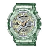 Reloj Casio G-shock S-series Brillo Metálico Gma-s110gs-3acr Color De La Correa Verde Transparente Color Del Bisel Verde Color Del Fondo Verde