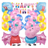 Kit De Decoración Globos Para Pep-pa Pig Cumpleaños Fiesta