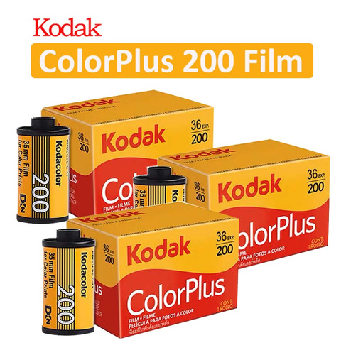 3 Rolos Kodak Colorplus 200 Color 35mm Film 36 Exposição