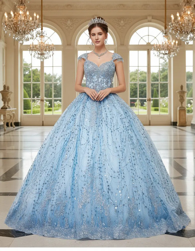 15 Años Brillante, Vestido De Princesa De Quinceañera | Meses sin interés