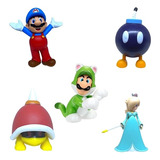 Set C/ 5 Personagens Mario Bros - 2,5pol. Original Nintendo.