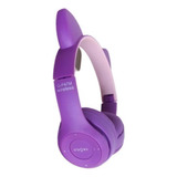 Audifonos De Balaca Bluetooth Orejas De Gato G-p47m Color Violeta Luz Led Rgb Tres Colores