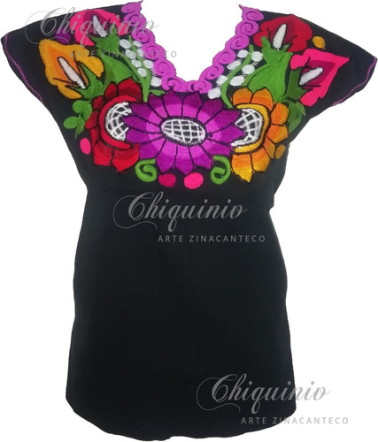 Blusa Bordada Artesanal Girasoles De Zinacantan Chiapas