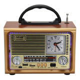 Radio Retro Am Fm Sw Usb Tf Bluetooth Recargable + Reloj